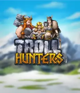 Step into the world of "Troll Hunters," where fierce Viking warriors prepare to battle their foes. The logo shows a male and female Viking, armed and ready, with a frosty landscape. They exude bravery and might, symbolizing the essence of the game's adventurous theme.