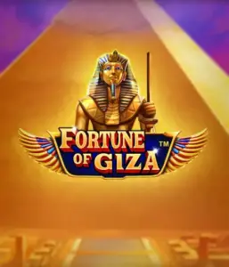 Explore the timeless world of Fortune of Giza slot by Pragmatic Play, highlighting a majestic depiction of a Pharaoh before the iconic pyramid backdrop. This graphic captures the splendor of Egyptian culture, ideal for fans of Egyptian-themed slots, offering a fascinating escape.